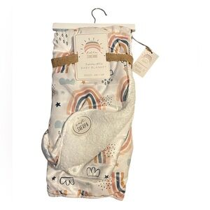 Reversible Rainbow Sherpa Baby Blanket‎ - NWT